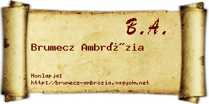 Brumecz Ambrózia névjegykártya